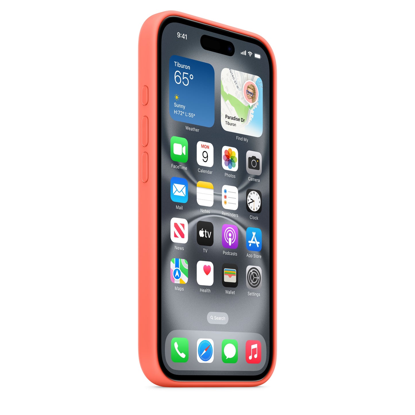 Apple silikonski ovitek z MagSafe za iPhone 16 - mandarina - iSTYLE SI