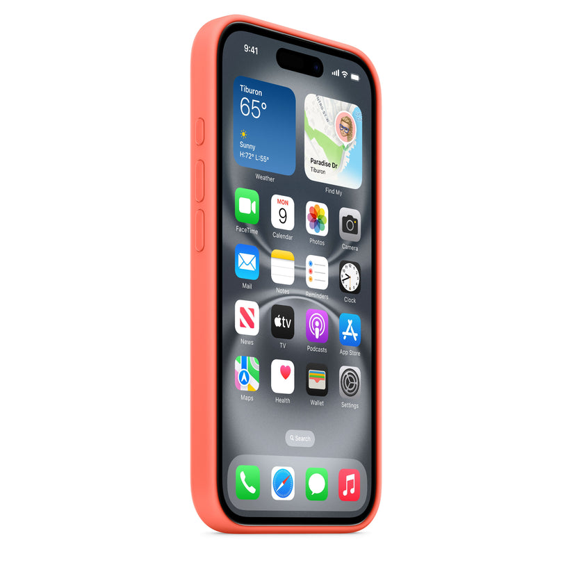 Apple silikonski ovitek z MagSafe za iPhone 16 - mandarina - iSTYLE SI