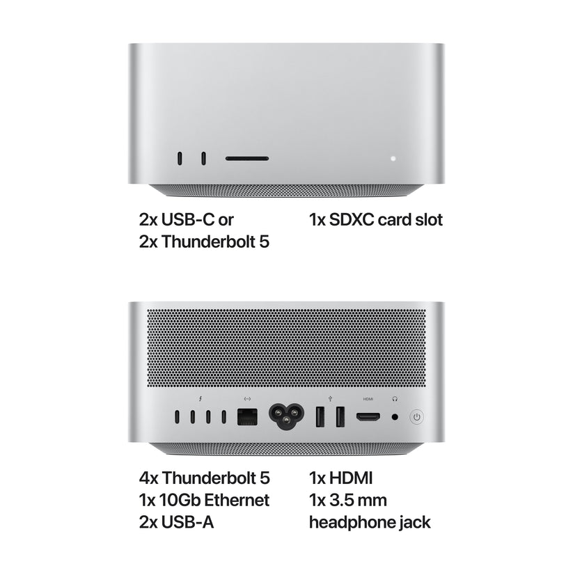 Mac Studio: M3 Ultra z 28-jedrno CPE in 60-jedrno GPE, 96 GB, 1 TB SSD - iSTYLE SI