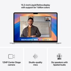 MacBook Air 15: M4 z 10‑jedrno CPE in 10‑jedrno GPE, 512 GB SSD - srebrn - iSTYLE SI