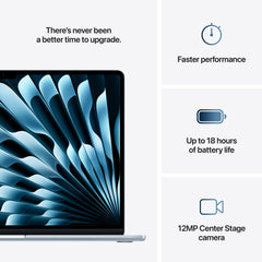 MacBook Air 15: M4 z 10‑jedrno CPE in 10‑jedrno GPE, 256 GB SSD - nebeško moder - iSTYLE SI