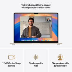 MacBook Air 15: M4 z 10‑jedrno CPE in 10‑jedrno GPE, 512 GB SSD - zvezdnata - iSTYLE SI