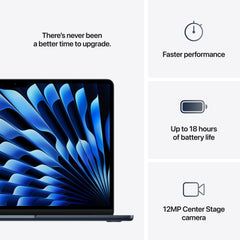 MacBook Air 13 CTO: Čip Apple M4 z 10-jedrno CPE in 10-jedrno GPE, 256 GB SSD, 24 GB RAM, Slovenski - Polnočna