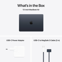 MacBook Air 13 CTO: Čip Apple M4 z 10-jedrno CPE in 10-jedrno GPE, 256 GB SSD, 24 GB RAM, Slovenski - Polnočna