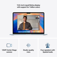 Odprta embalaža - MacBook Air 13: M4 z 10‑jedrno CPE in 10‑jedrno GPE, 512 GB SSD - nebeško moder - iSTYLE.si