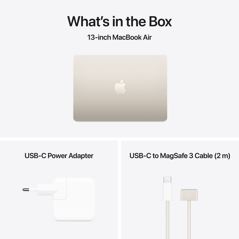 MacBook Air 13: M4 z 10‑jedrno CPE in 8‑jedrno GPE, 256 GB SSD - zvezdnata - iSTYLE SI