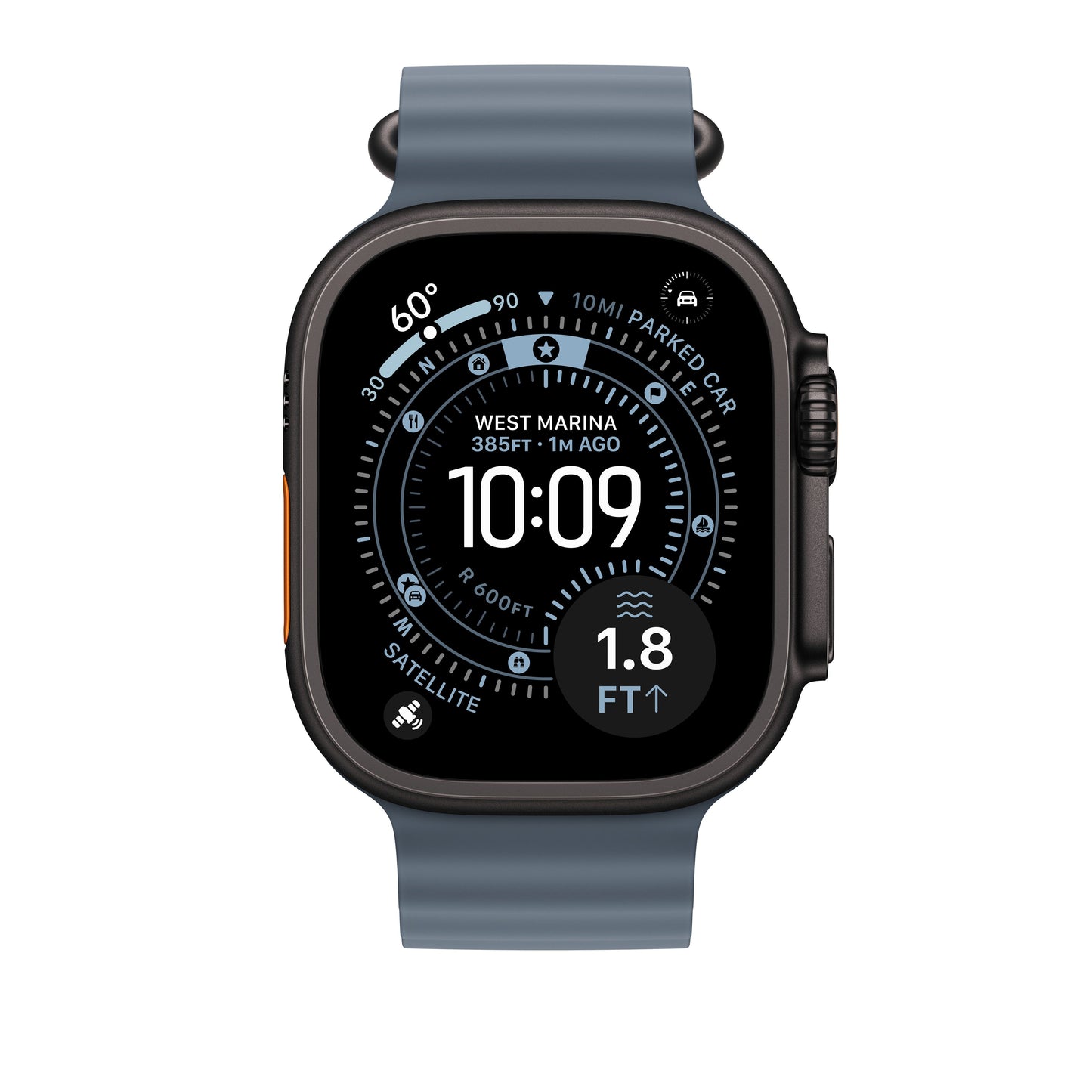49mm Anchor Blue Ocean Band - Black Titanium Finish - iSTYLE SI