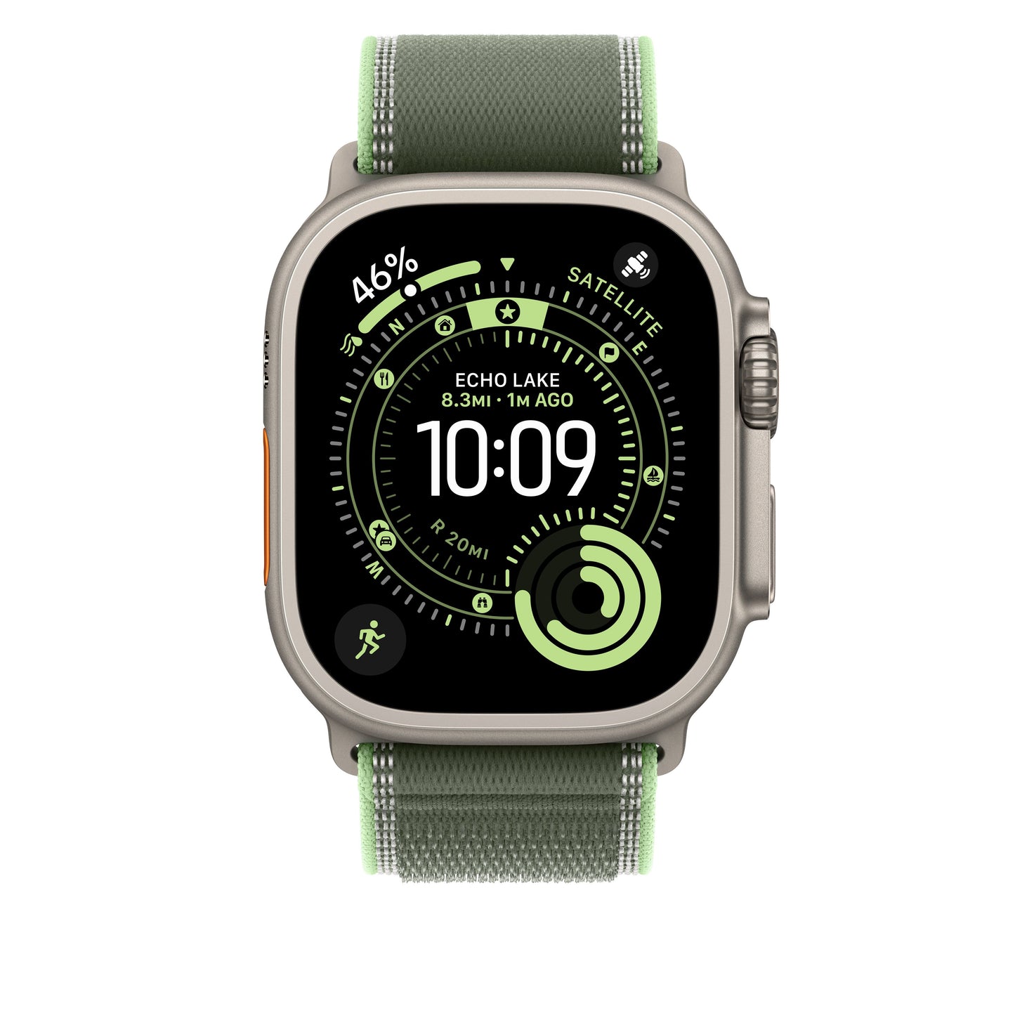 49mm Green/Neon Trail Loop – M/L - Natural Titanium Finish - iSTYLE SI