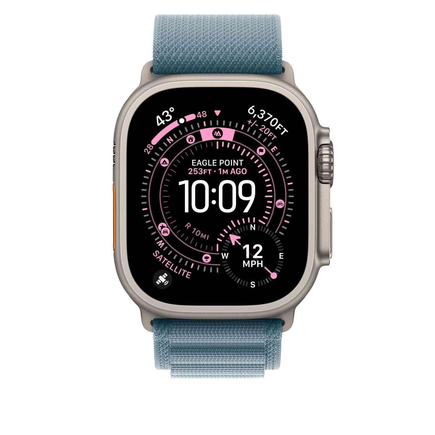 49mm Light Blue Alpine Loop - Large - Natural Titanium Finish - iSTYLE SI