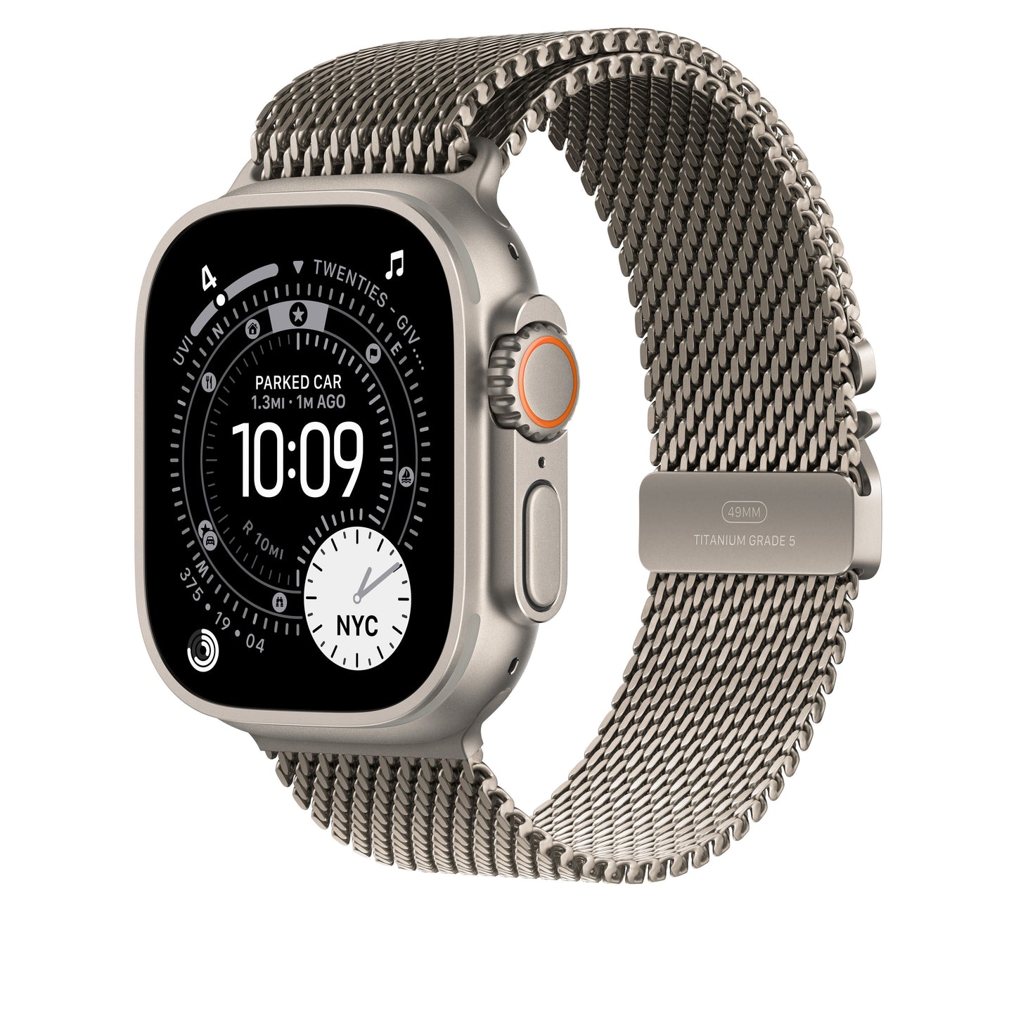 49mm Natural Titanium Milanese Loop - Medium - iSTYLE SI