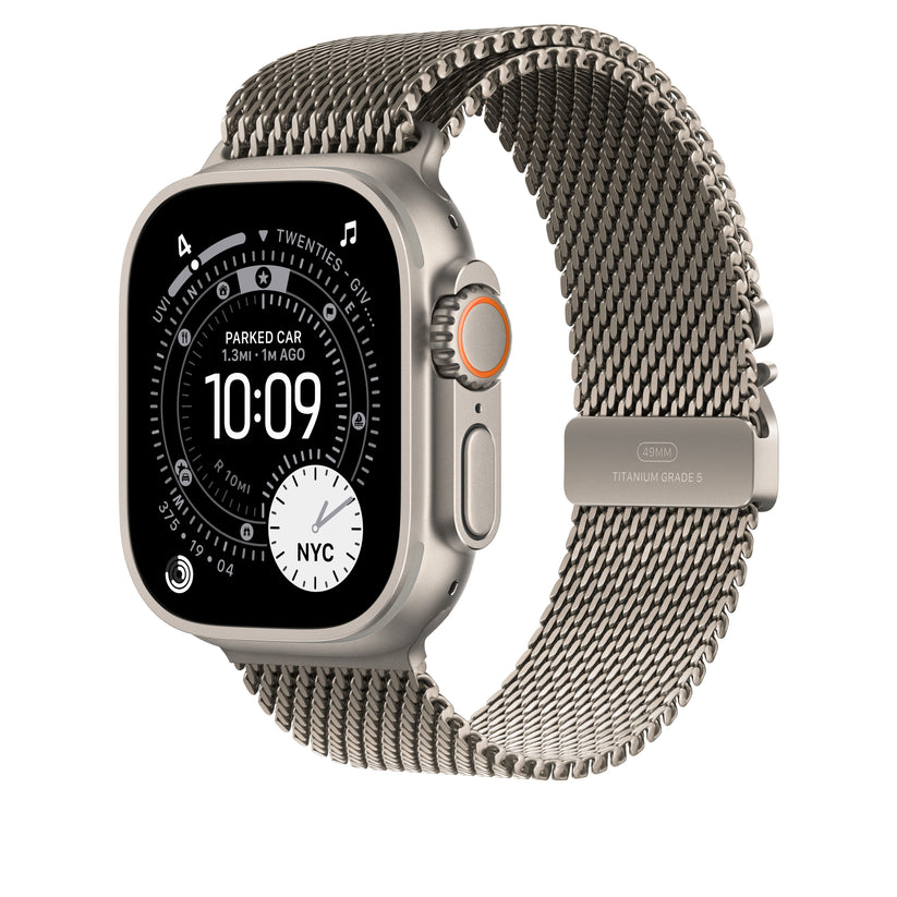 49mm Natural Titanium Milanese Loop - Medium - iSTYLE SI