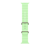 49mm Neon Green Ocean Band - Natural Titanium Finish - iSTYLE SI