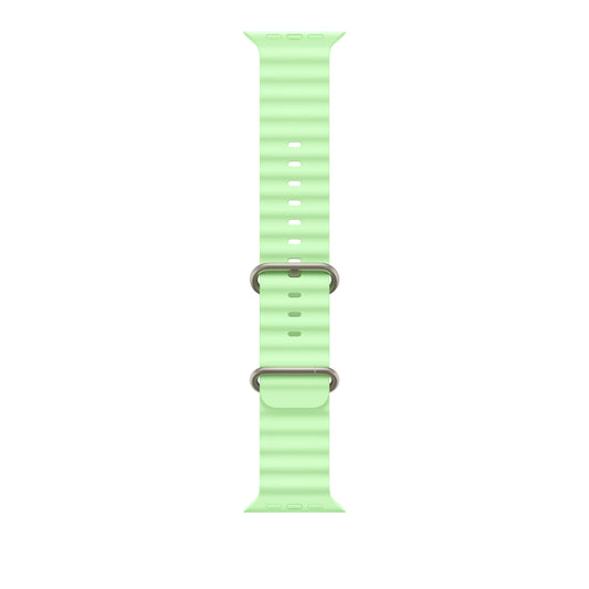 49mm Neon Green Ocean Band - Natural Titanium Finish - iSTYLE SI