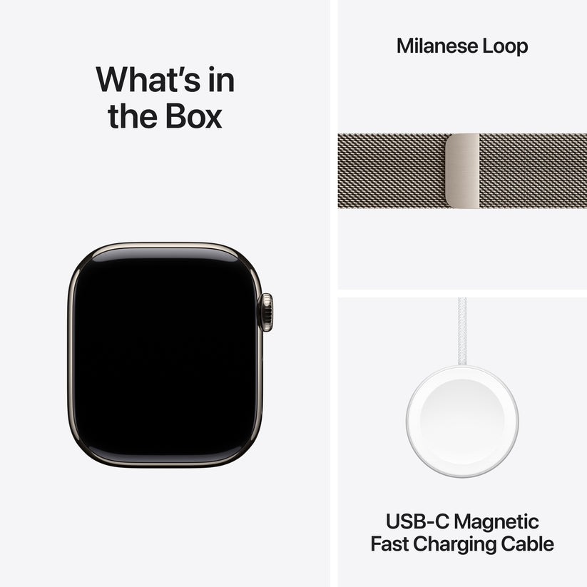 Apple Watch Series 11 GPS + Cellular 42mm Natural Titanium Case with Natural Milanese Loop - iSTYLE SI