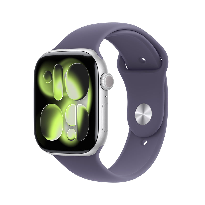 Apple Watch Series 11 GPS + Cellular 46mm Silver Aluminium Case with Purple Fog Sport Band - M/L - iSTYLE SI