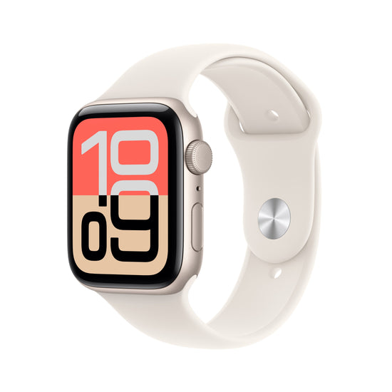 Apple Watch SE 3 GPS 44mm Starlight Aluminium Case with Starlight Sport Band - M/L - iSTYLE SI