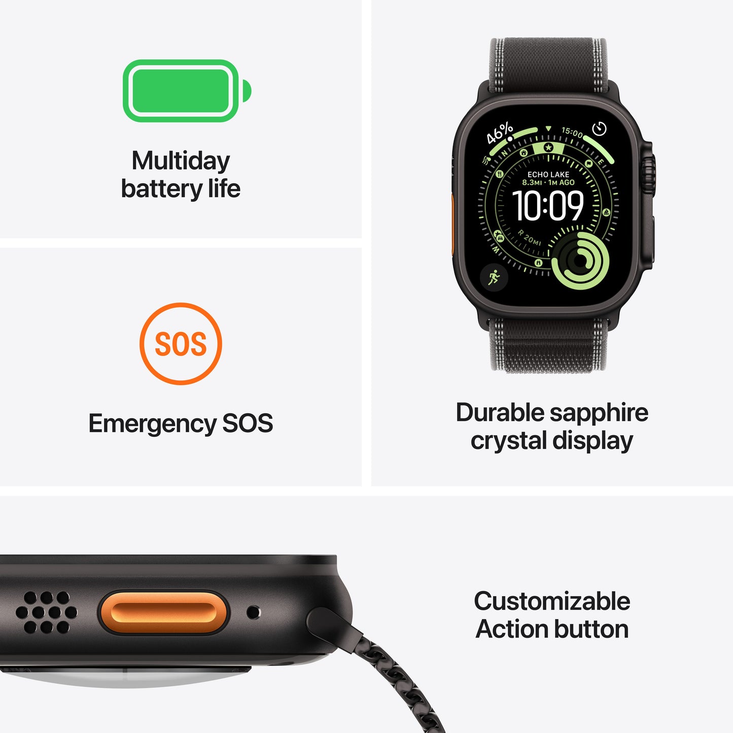 Apple Watch Ultra 3 GPS + Cellular 49mm Black Titanium Case with Black Alpine Loop - Small - iSTYLE SI