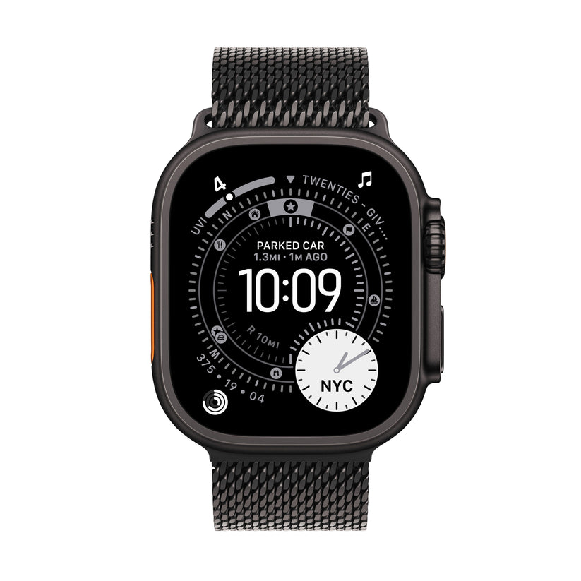 Apple Watch Ultra 3 GPS + Cellular 49mm Black Titanium Case with Black Titanium Milanese Loop - Medium - iSTYLE SI