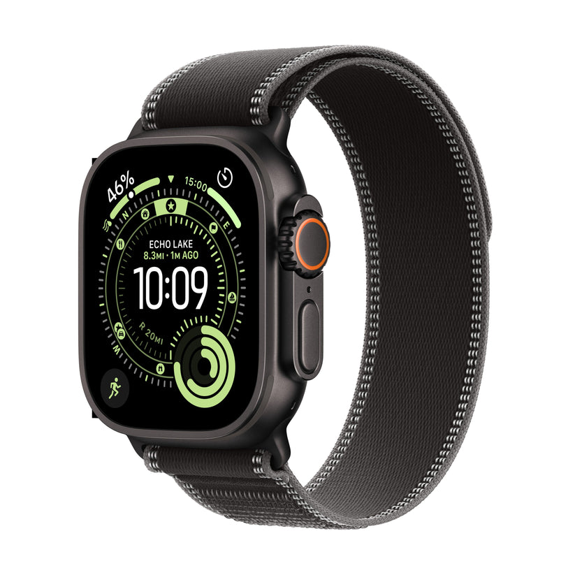Apple Watch Ultra 3 GPS + Cellular 49mm Black Titanium Case with Black/Charcoal Trail Loop - S/M - iSTYLE SI