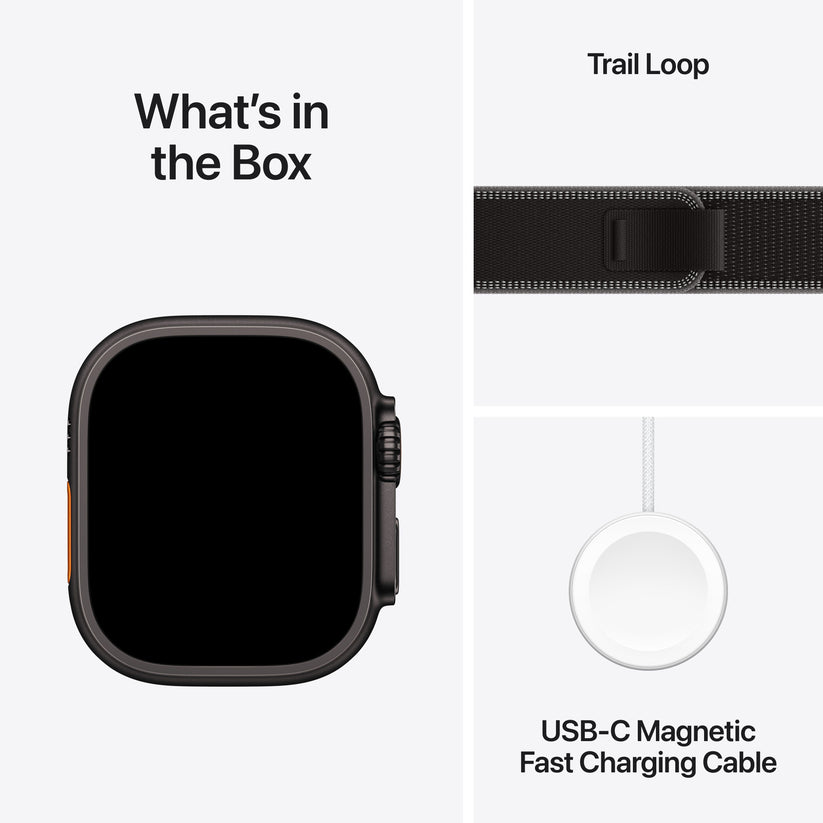 Apple Watch Ultra 3 GPS + Cellular 49mm Black Titanium Case with Black/Charcoal Trail Loop - M/L - iSTYLE SI