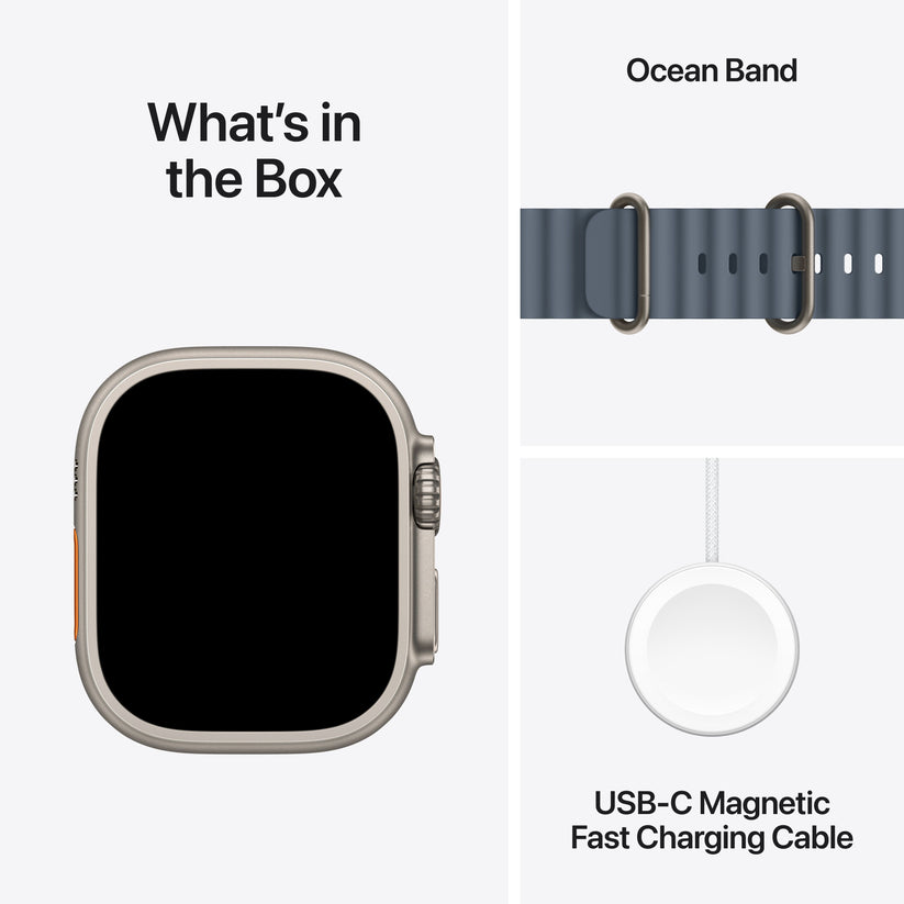 Apple Watch Ultra 3 GPS + Cellular 49mm Natural Titanium Case with Anchor Blue Ocean Band - iSTYLE SI