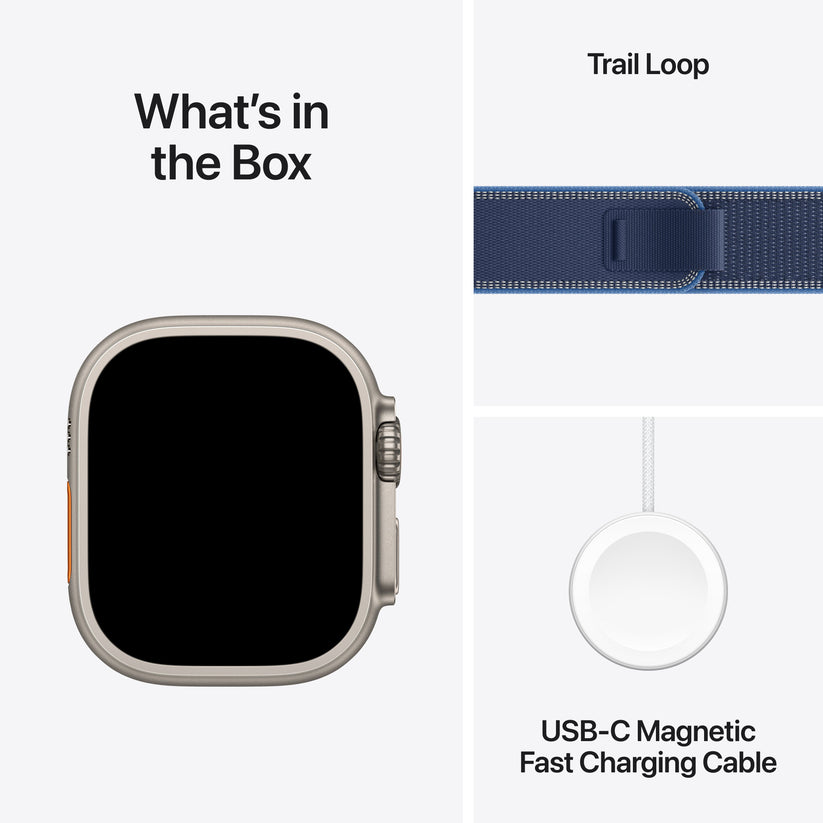 Apple Watch Ultra 3 GPS + Cellular 49mm Natural Titanium Case with Blue/Bright Blue Trail Loop - S/M - iSTYLE SI