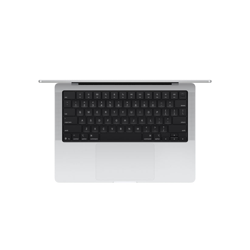 MacBook Pro 14 CTO: Čip M5 z 10-jedrno CPE in 10-jedrno GPE, 2 TB SSD, 32 GB RAM, Nano, Angleški - Srebrna