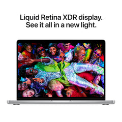 MacBook Pro 14 CTO: Čip M5 z 10-jedrno CPE in 10-jedrno GPE, 2 TB SSD, 24 GB RAM, Nano, Angleški - Srebrna