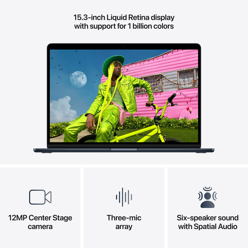 15-inch MacBook Air: Apple M5 chip with 10-core CPU and 10-core GPU, 512GB SSD - Midnight - iSTYLE.si