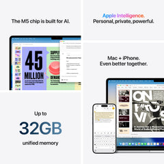 15-inch MacBook Air: Apple M5 chip with 10-core CPU and 10-core GPU, 512GB SSD - Midnight - iSTYLE.si