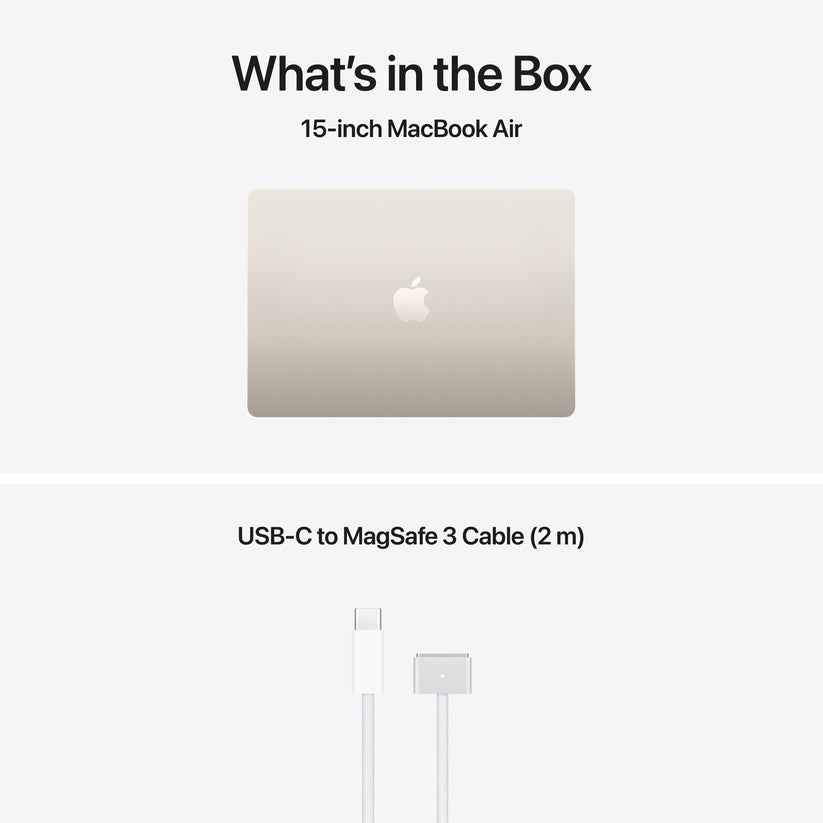 15-inch MacBook Air: Apple M5 chip with 10-core CPU and 10-core GPU, 1TB SSD - Starlight - iSTYLE.si