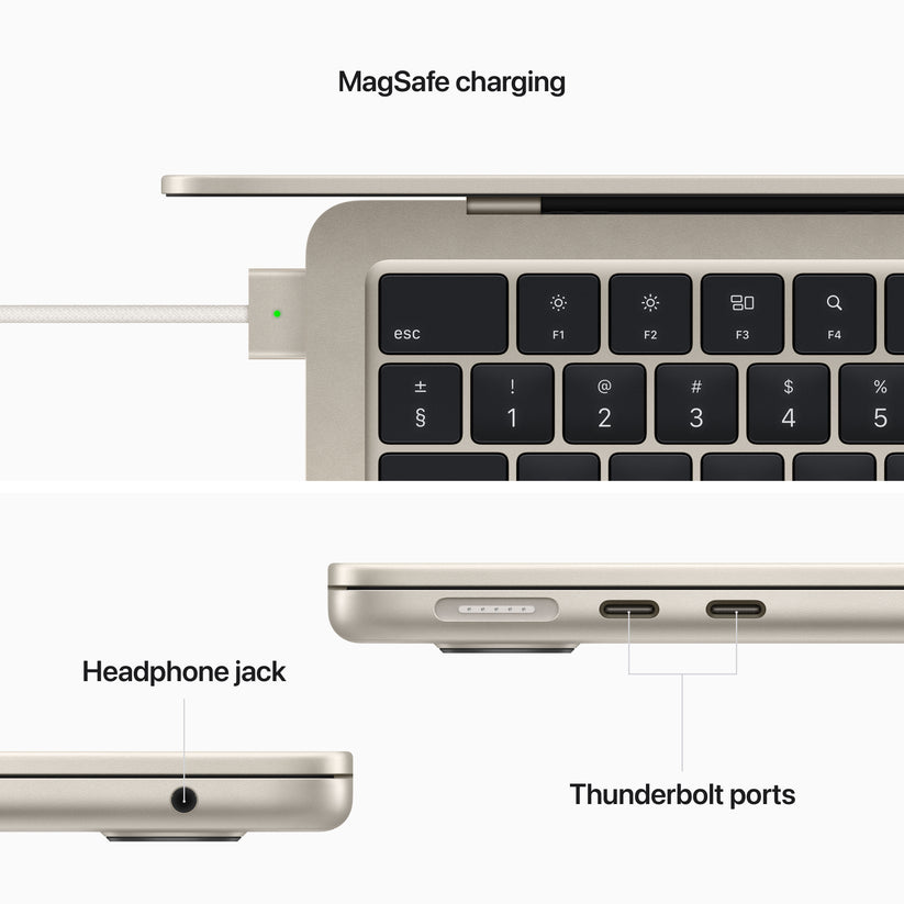 MacBook Air 13: M2 z 8‑jedrno CPE in 8‑jedrno GPE, 256 GB SSD - zvezdnata - iSTYLE SI