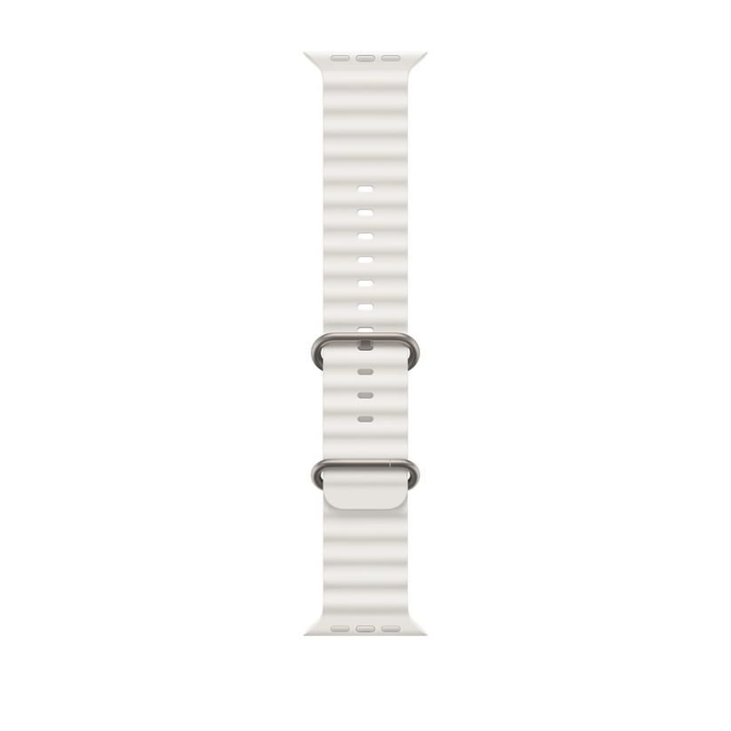 Apple pašček Ocean Band v beli barvi za Apple Watch velikosti 49 mm - iSTYLE SI
