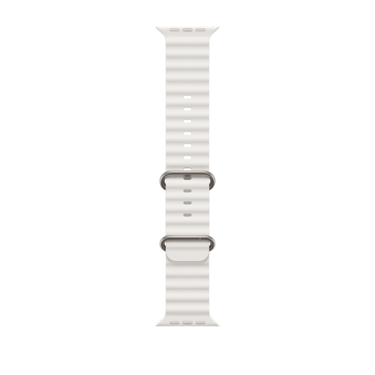 Apple pašček Ocean Band v beli barvi za Apple Watch velikosti 49 mm - iSTYLE SI