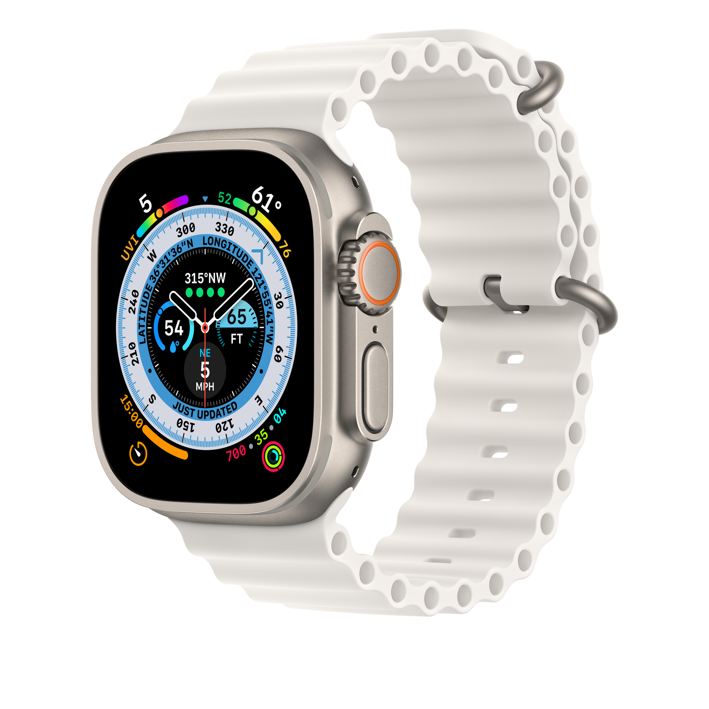 Podaljšek za Apple pašček Ocean Band v beli barvi za Apple Watch velikosti 49 mm - iSTYLE SI