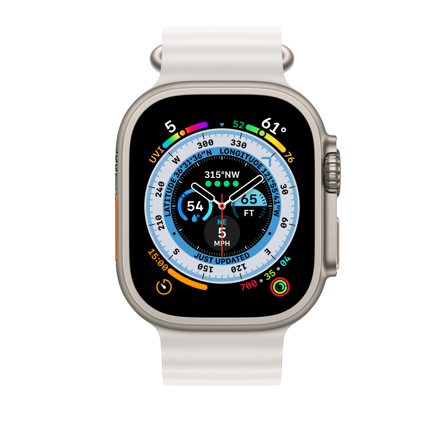 Podaljšek za Apple pašček Ocean Band v beli barvi za Apple Watch velikosti 49 mm - iSTYLE SI