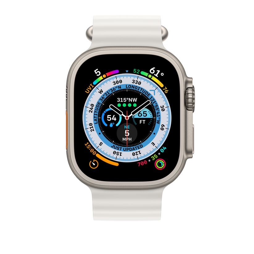 Podaljšek za Apple pašček Ocean Band v beli barvi za Apple Watch velikosti 49 mm - iSTYLE SI