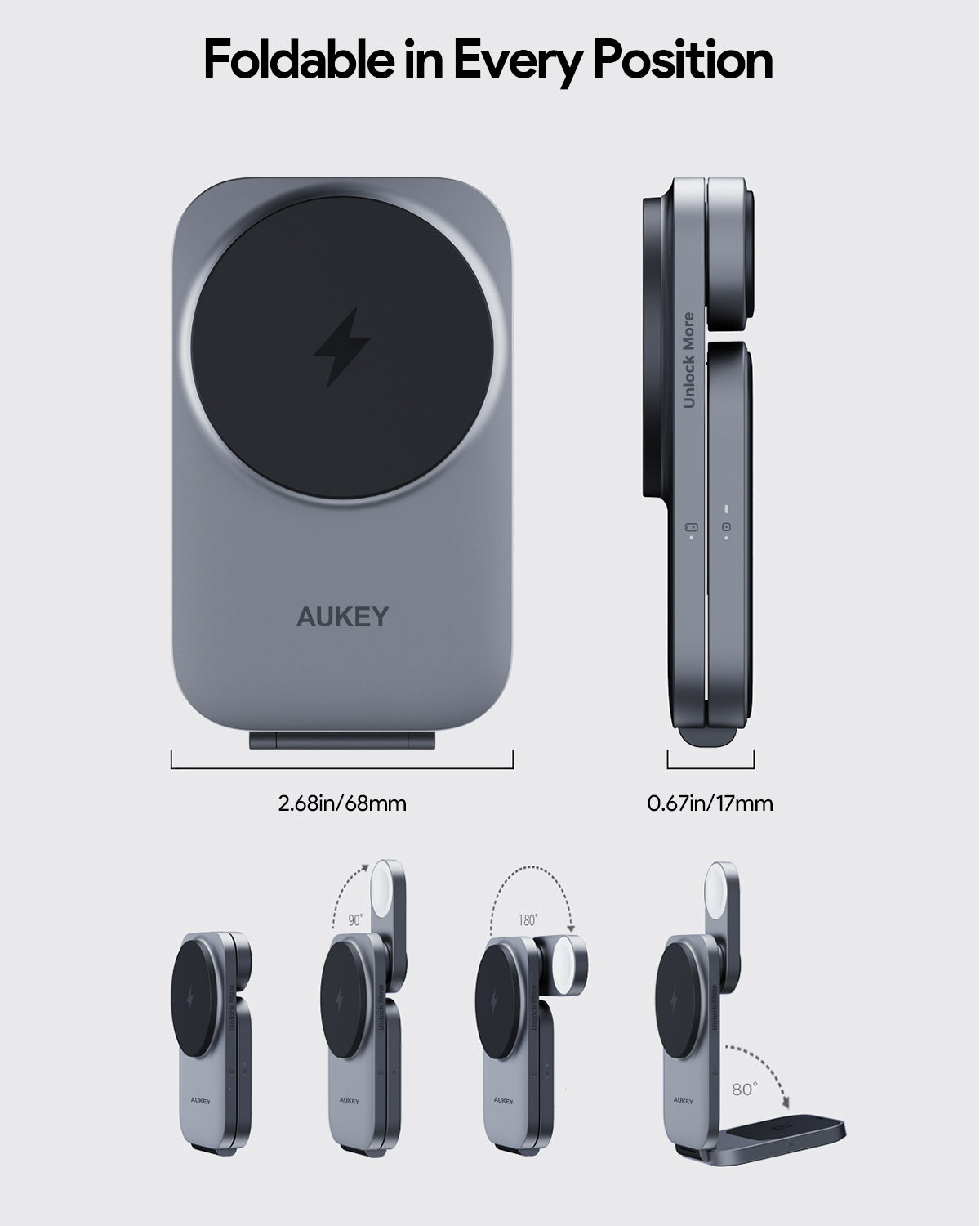 AUKEY MagFusion Z Qi2 3-in-1 Foldable Magnetic Fast Wireless Charging Station - iSTYLE.si