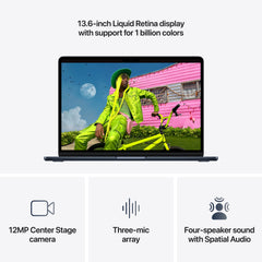 MacBook Air 13 CTO: Čip Apple M5 z 10-jedrno CPE in 10-jedrno GPE, 512 GB SSD, 16 GB RAM, Slovenski - Polnočna