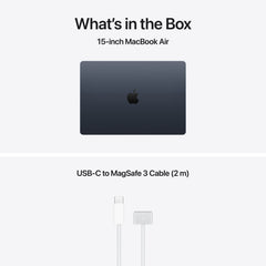 MacBook Air 15 CTO: Čip Apple M5 z 10-jedrno CPE in 10-jedrno GPE, 24 GB RAM, 512 GB SSD, Angleški - Polnočna