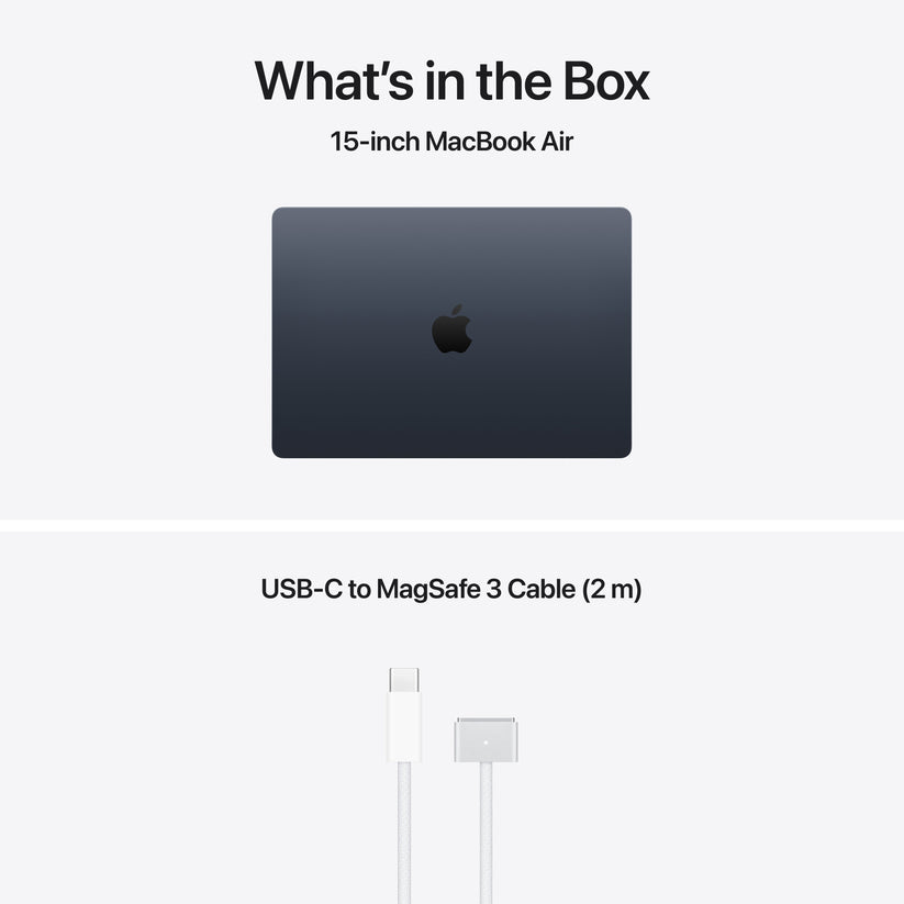 MacBook Air 15 CTO: Čip Apple M5 z 10-jedrno CPE in 10-jedrno GPE, 24 GB RAM, 2 TB SSD, Angleški - Polnočna