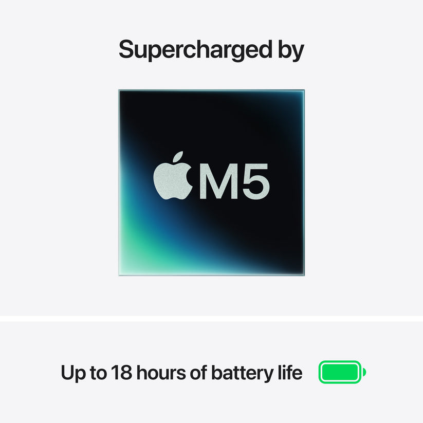 MacBook Air 15 CTO: Čip Apple M5 z 10-jedrno CPE in 10-jedrno GPE, 32 GB RAM, 1 TB SSD, Slovenski - Srebrna