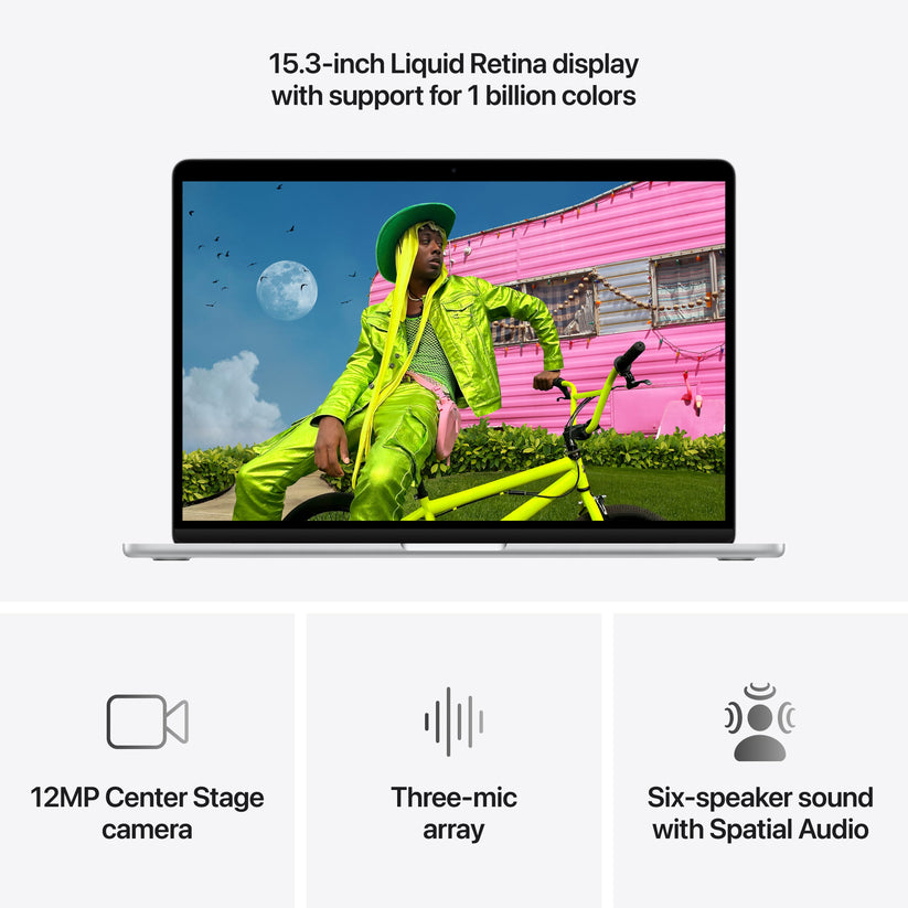 MacBook Air 15 CTO: Čip Apple M5 z 10-jedrno CPE in 10-jedrno GPE, 32 GB RAM, 1 TB SSD, Slovenski - Srebrna