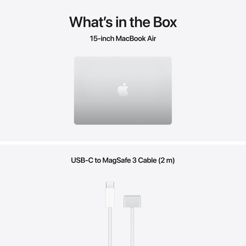 MacBook Air 15 CTO: Čip Apple M5 z 10-jedrno CPE in 10-jedrno GPE, 32 GB RAM, 1 TB SSD, Slovenski - Srebrna