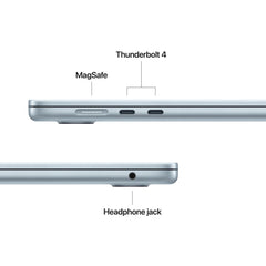 MacBook Air 15 CTO: Čip Apple M5 z 10-jedrno CPE in 10-jedrno GPE, 32 GB RAM, 2 TB SSD, Slovenski - Nebeško modra