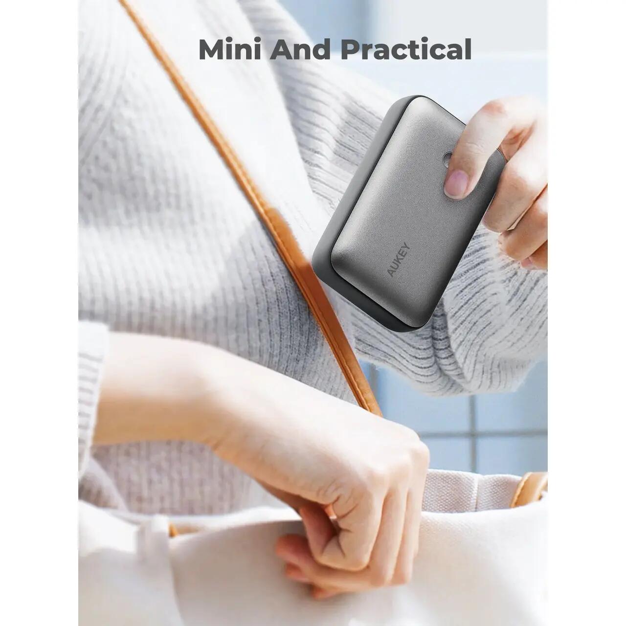 AUKEY Spark Mini 20000mAh Fast Charging Power Bank - nevihtno siva