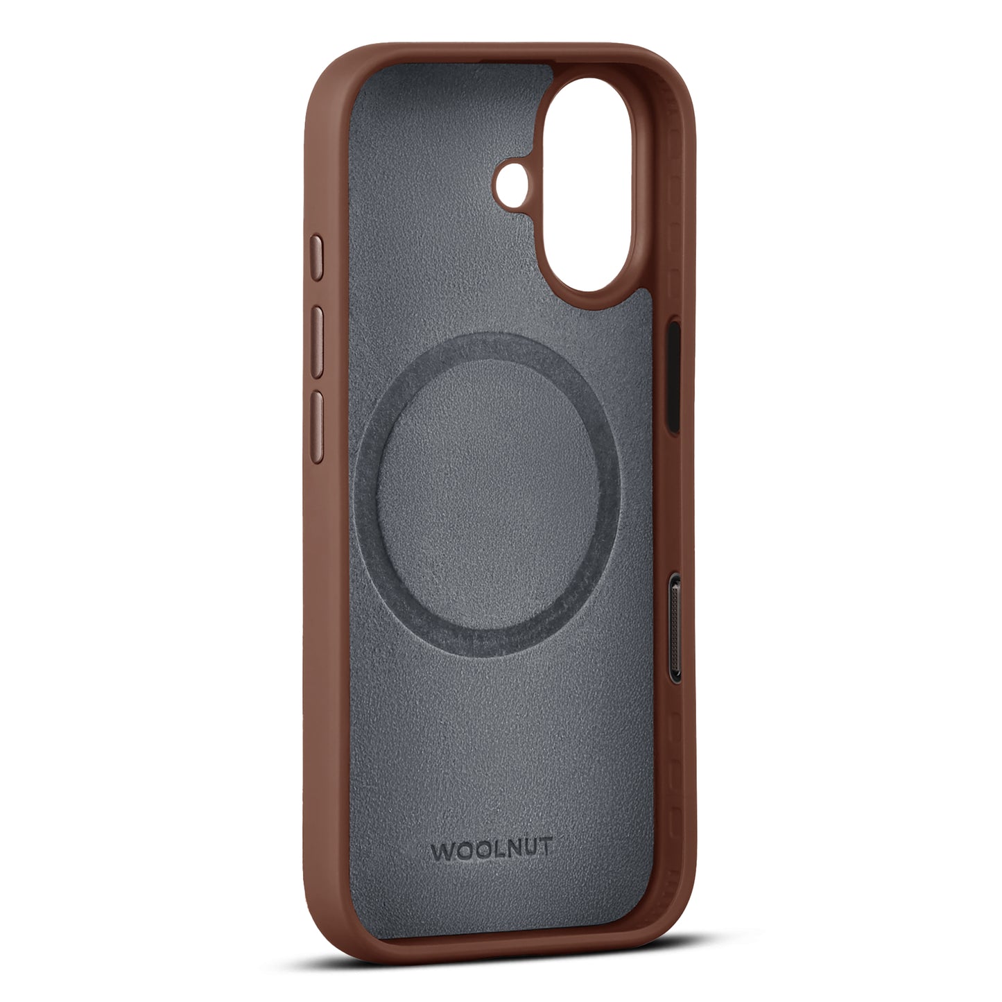 Woolnut usnjen magnetni ovitek za iPhone 17 - konjak