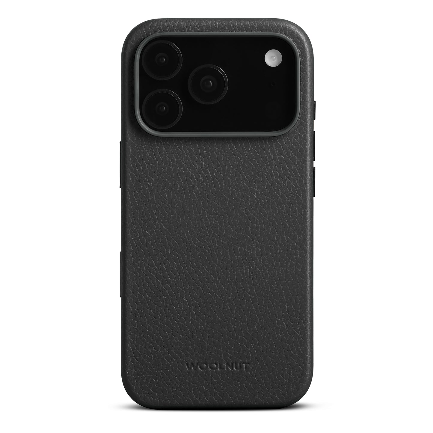 Woolnut usnjen magnetni ovitek za iPhone 17 Pro - črn