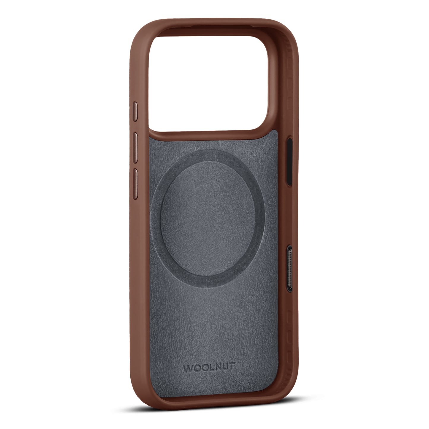 Woolnut usnjen magnetni ovitek za iPhone 17 Pro - konjak