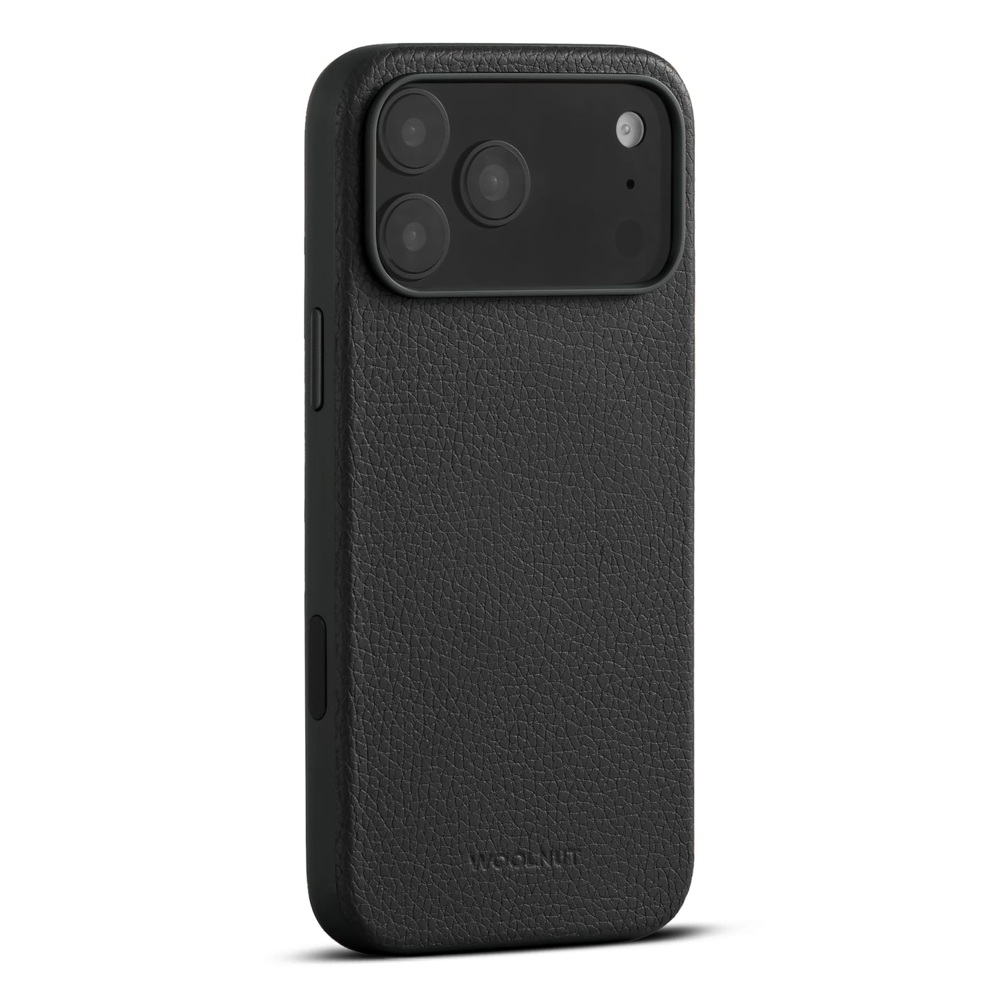 Woolnut usnjen magnetni ovitek za iPhone 17 Pro Max - črn